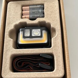 New Duracell headlight with stretch headband and batteries